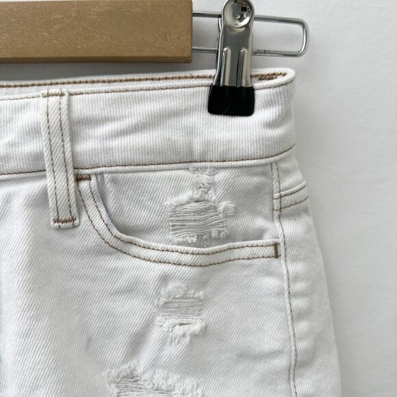 SO Super High-Rise Cut Off Short Distressed Embroider Rainbow Pocket White 7/28W - Picture 7 of 13